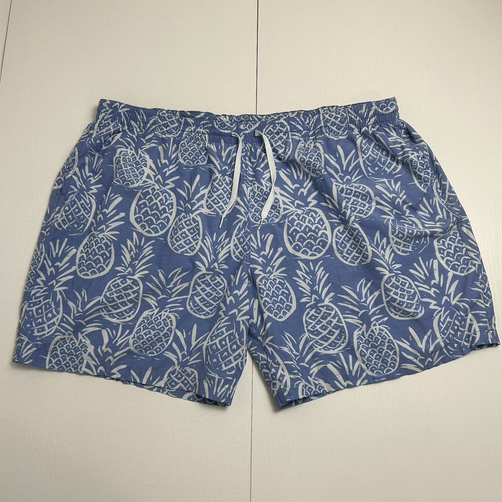 Chubbies Shorts XXXL Blue 7 Inch Inseam Pineapples Elastic Waist Drawstring 3XL